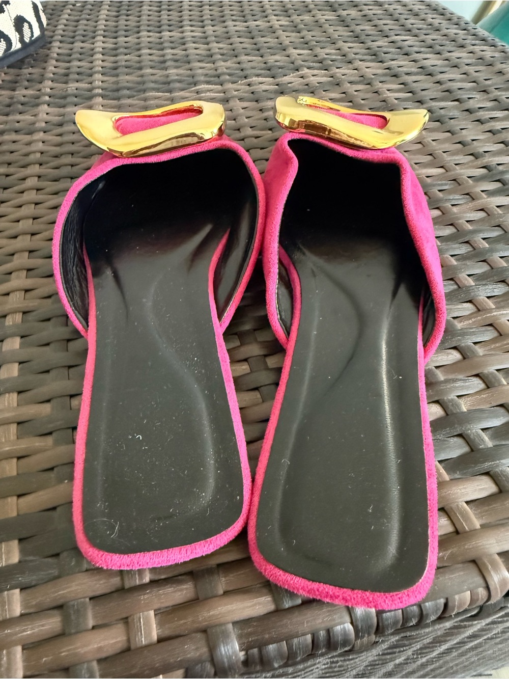 Hot Pink Mules Faux Suede Size 11 Women - Picture 5 of 6
